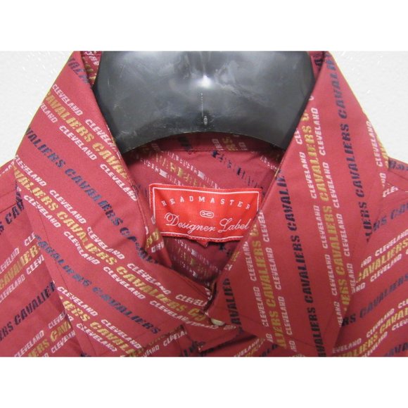 NBA Cleveland Cavaliers Size 2XL Button Up Dress Shirt Red by Headmaster Desiger - Picture 4 of 4